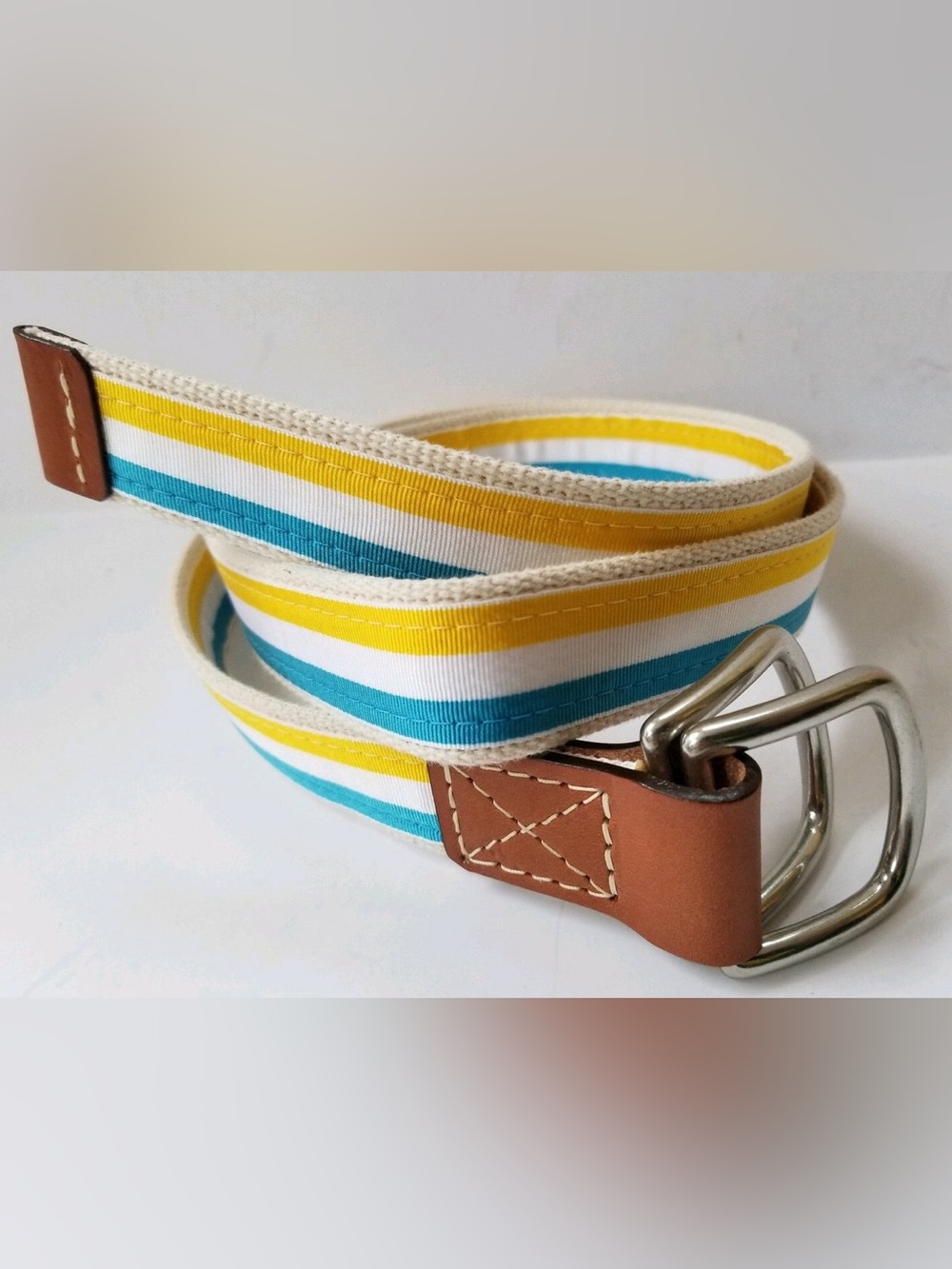 Bills Khakis striped grosgrain canvas belt